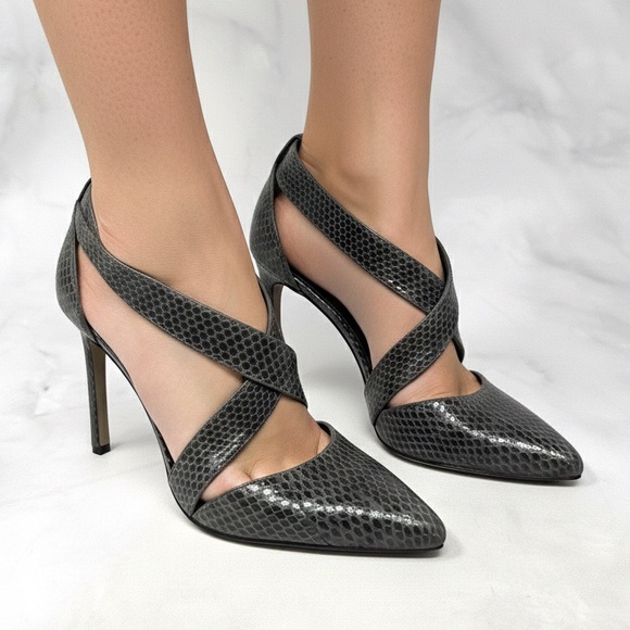 Alexander Wang Shoes - NEW Alexander Wang Marcelle Snakeskin Strappy Pointed Toe Pump Heel Leather 40.5